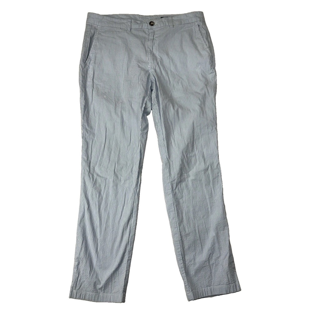 Vineyard Vines Men's 34x30 Breaker Seersucker Pants Blue White Striped Cotton